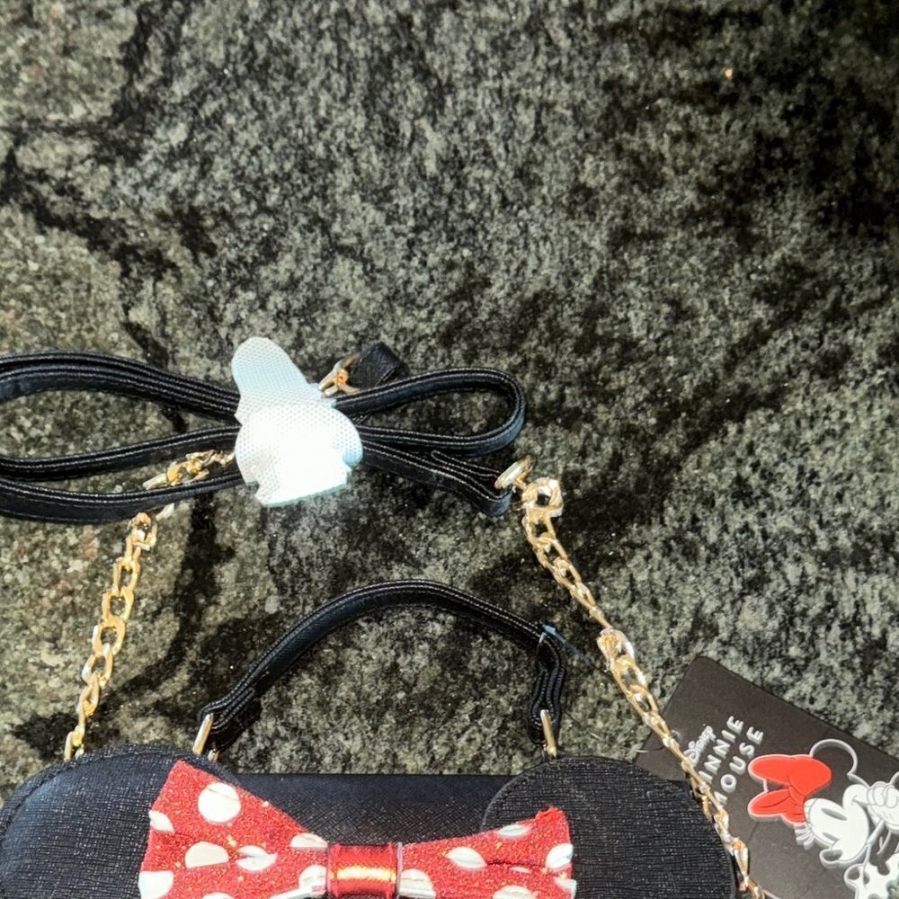 Disney Bioworld black Bag with Red Polka Dot minnie mouse Bow - Picture 5 of 9
